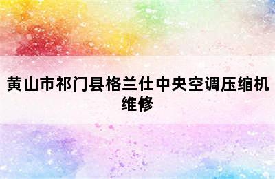 黄山市祁门县格兰仕中央空调压缩机维修