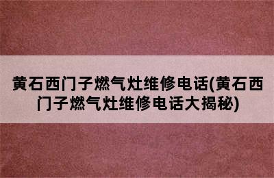 黄石西门子燃气灶维修电话(黄石西门子燃气灶维修电话大揭秘)