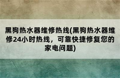 黑狗热水器维修热线(黑狗热水器维修24小时热线，可靠快捷修复您的家电问题)