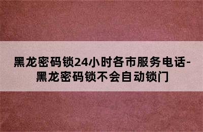 黑龙密码锁24小时各市服务电话-黑龙密码锁不会自动锁门