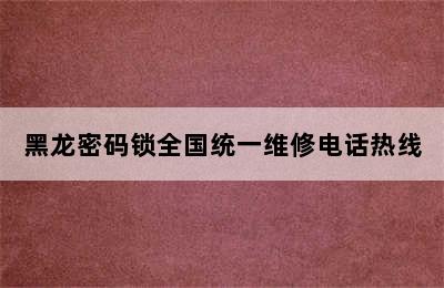 黑龙密码锁全国统一维修电话热线