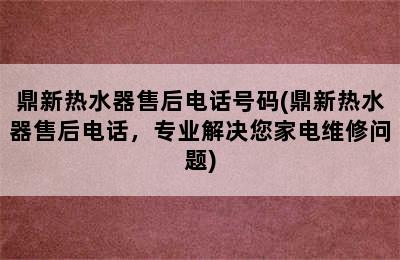 鼎新热水器售后电话号码(鼎新热水器售后电话，专业解决您家电维修问题)