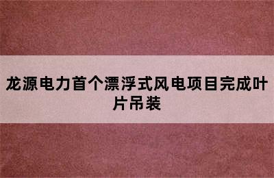 龙源电力首个漂浮式风电项目完成叶片吊装