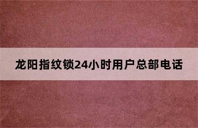 龙阳指纹锁24小时用户总部电话