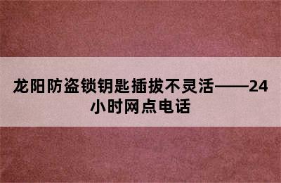 龙阳防盗锁钥匙插拔不灵活——24小时网点电话