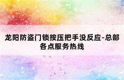 龙阳防盗门锁按压把手没反应-总部各点服务热线